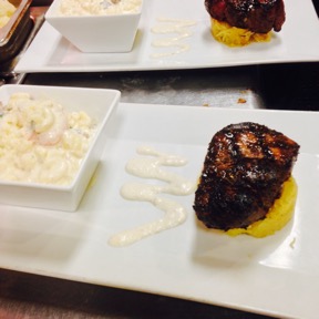 Grilled Fillet Mingon and Italian Mac and Cheese